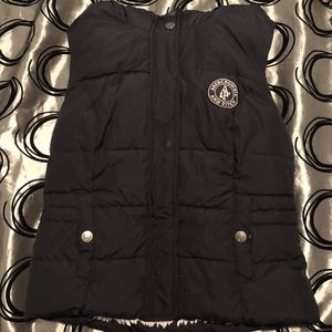 Navy Blue Fuzzy Abercrombie Vest